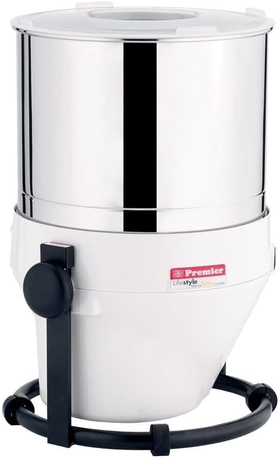 Premier Lifestyle Tilting Wet Grinder With Atta Kneader and Coconut Scrapper - 2 Liters - 110v/60 hz - USA and Canada white color