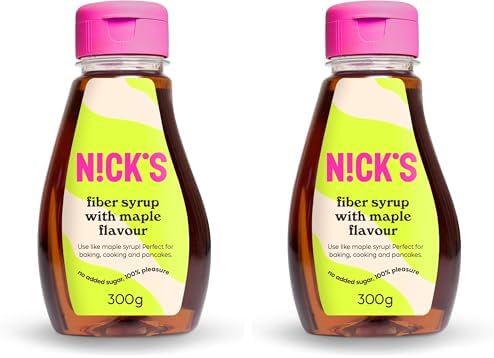 NICKS Fiber Syrup with Maple flavor (300g) Sugar Alternative Keto Sweetener No Added Sugar, Gluten Free (Pack of 2)