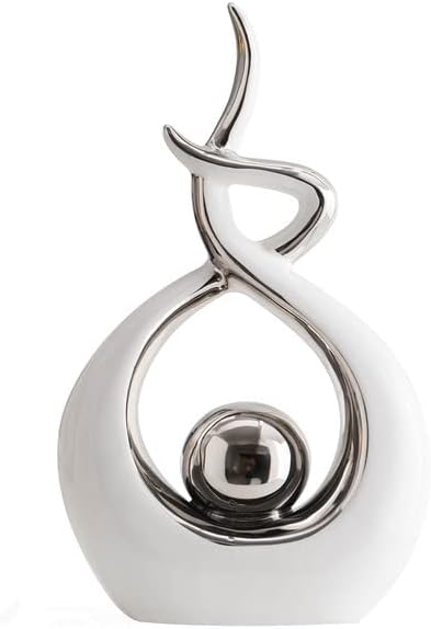 CESTATIVO Home Decor Modern Abstract Art Ceramic Statue, Room Decor, Table Decorations for Living Room Dining Room Office Centerpiece, 27 cm High