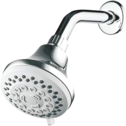 Ibergrif M20260 Shower Head Fixed Wall Mounted Showerhead with 5 Spraying Modes Adjustable Universial G1/2" Bath Shower Handheld Handset,Chromed(Dia 86MM)