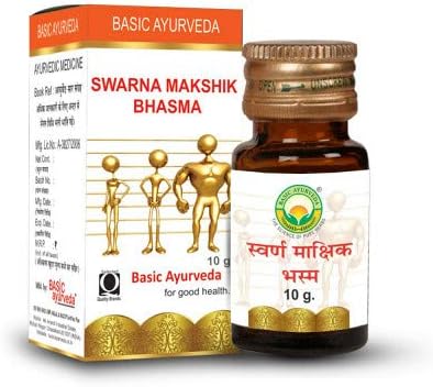 Basic Ayurveda Swarna Makshik Bhasma (10g) by Exportmall