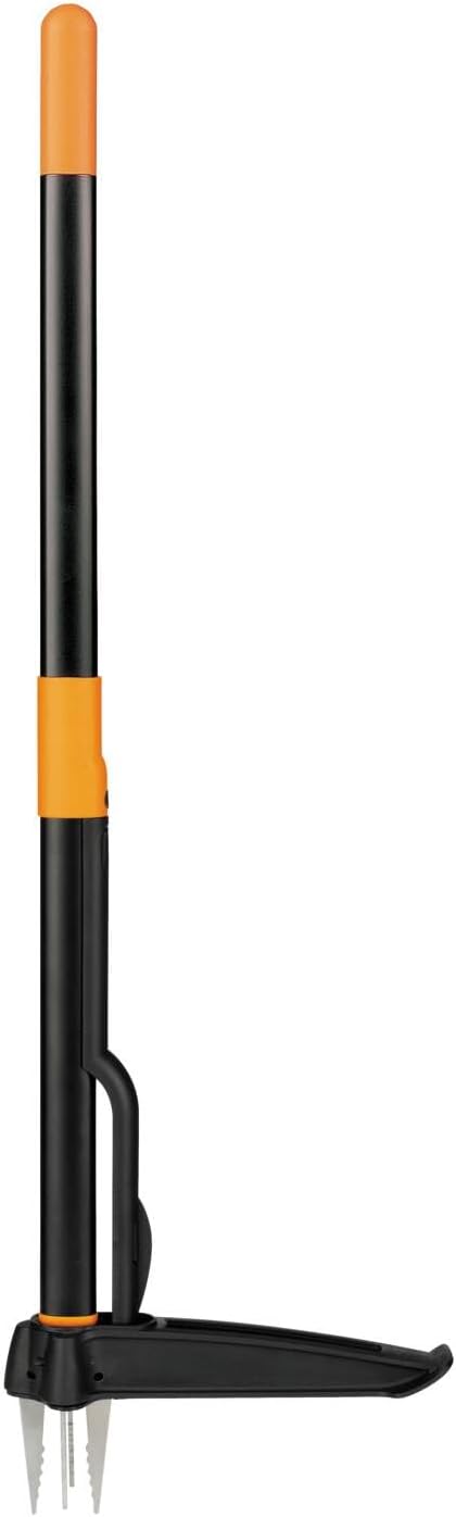 Fiskars weed cutter, length: 90 cm, stainless steel arms/plastic handle, black/orange, solid, 1026652