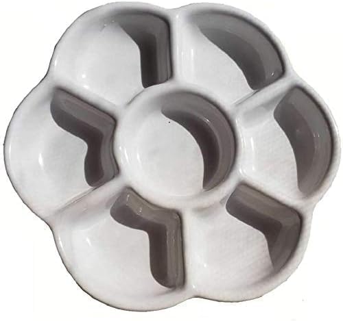 White Watercolor Paint Palette Tray Water Color Palletes Washable Paint Ceramic Paint Palette Porcelain Watercolor Palette for Artist Watercolor Painting Palette Cups, Drawing Art Supplies