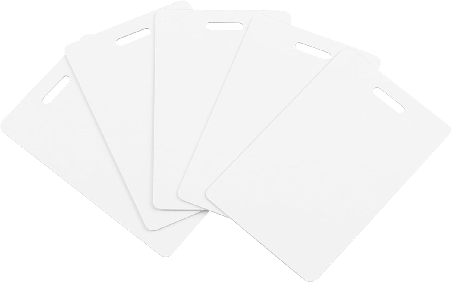 20 Pack Premium Blank PVC Cards with Slot Punch on Short Side - Vertical Slot Punch Blank ID Cards- CAETOUNG CR80 30 Mil Graphic Quality White Plastic Cards for Photo ID Badge Printers