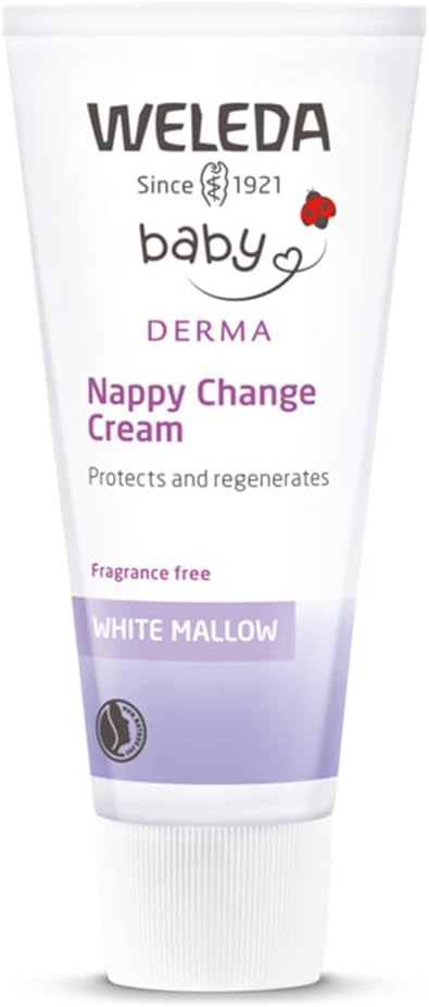 Weleda Baby Derma Nappy Cream, White Mallow, Barrier Cream for Baby, Dermatologically Tested for Very Dry Skin, Developed by Professionals, Fragrance Free, 50 ml