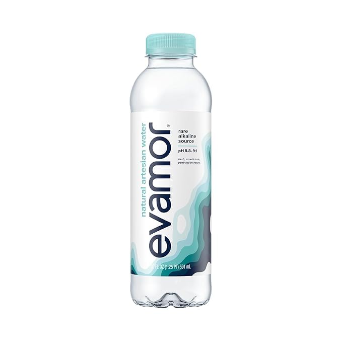 EVAMOR Artesian Bottled Water - Single Source, Naturally Alkaline and Full of Electrolytes for Hydration and Health, 20 Fl Oz (Pack of 1)