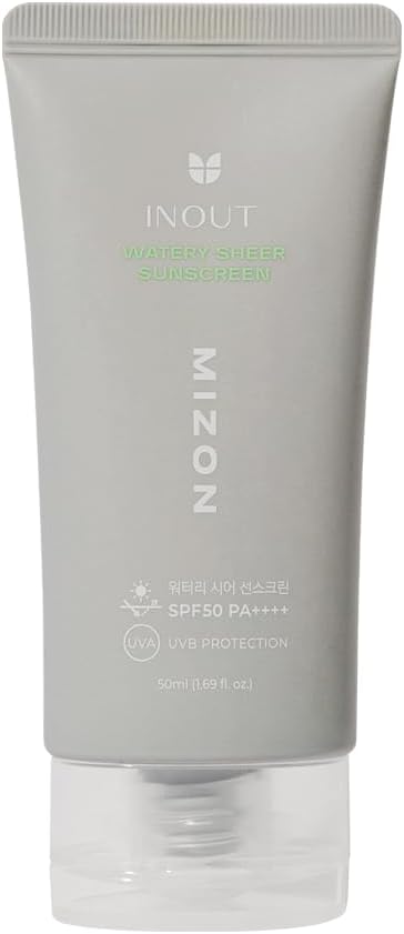 [MIZON] INOUT WATERY SHEER SUNSCREEN SPF 50 PA++++ (50 ml) Korean skincare - Ultra-hydrating & Lightweight - 24-hour sun protection - Suitable for acne-prone/sensitive skin - 100% Vegan