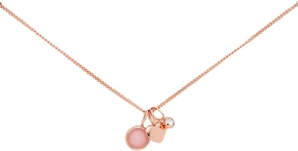 Fossil Necklace for Women, Rose-gold tone stainless steel necklace