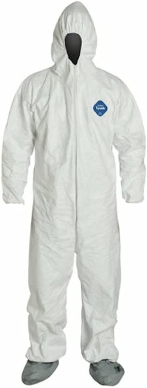 DuPont Industrial & Scientific TY122S - 2XL TY122S EACH 2XL Disposable Elastic Wrist, Bootie and Hood Tyvek Coverall Suit 1414 White