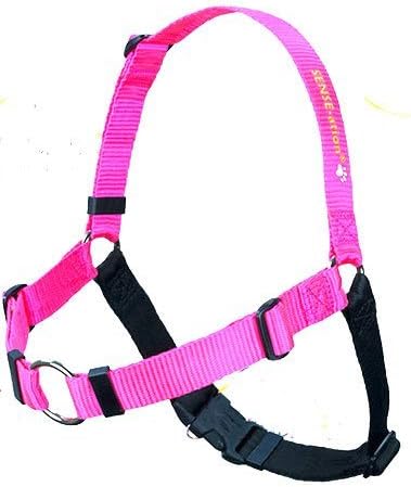 The Original Sense-ation No-Pull Dog Training Harness (Pink, Large Wide)