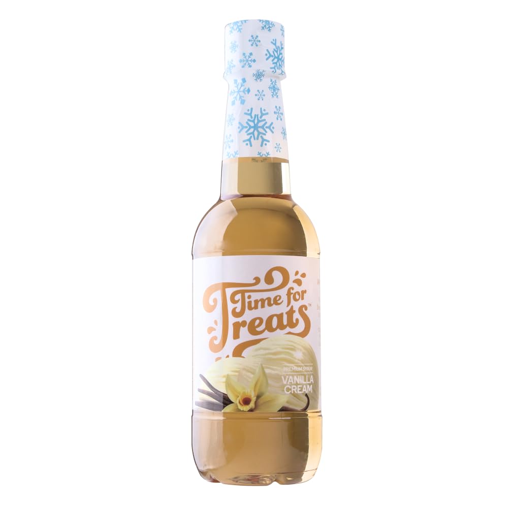 Time For Treats Flavored Syrup 16.9 Fluid Ounce Bottle for Snow Cones, Homemade Sodas, Cocktails, Coffee, Baking and More (Vanilla Cream)