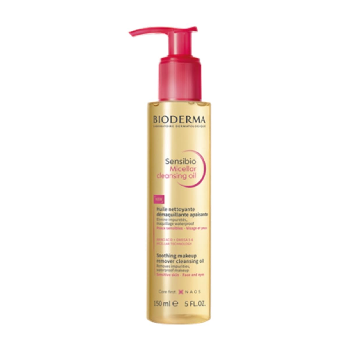 Bioderma Sensibio Micellar Cleansing Oil, 1st Ecobiological Micellar Formula Gentle Face Cleanser That Deeply Cleanses, Soothes & Nourishes Skin with Oil-to-Milk Texture, Fragrance-Free, 5 Fl Oz