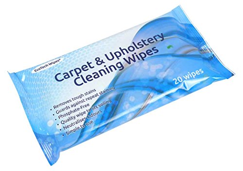 EcoTech 59557EC Carpet and Upholstery Cleaning Wipe Flow, White (Pack of 20)