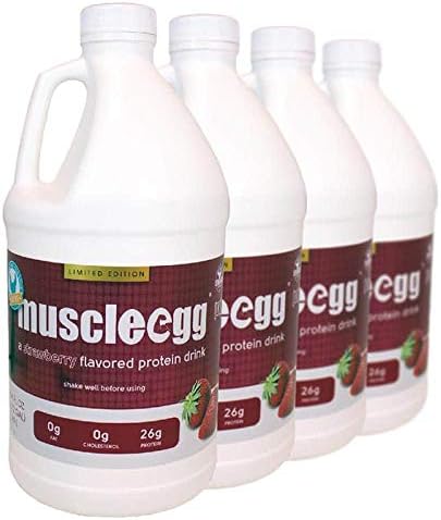 4 Half-Gallons Strawberry MuscleEgg Liquid Egg Whites (Cage-Free)