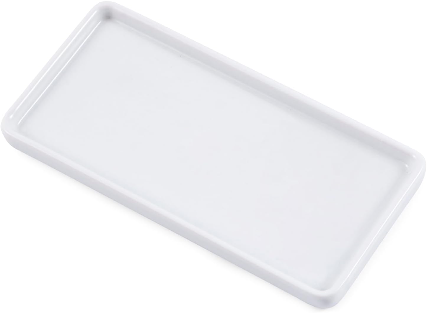 Ceramic trays for cosmetics, jewelry, suitable for organizing dressing tables and bathrooms, trays for toiletries etc (White-small)