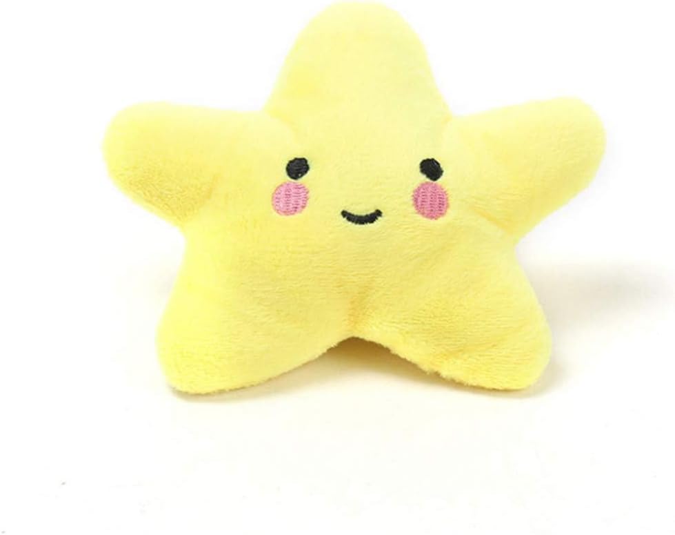 Yellow Starfish Shape Dog Pet Chew Toy Plush Squeaky Toy Cute Pet Interactive Play Training Toy Household Pet Accessories Dog Squeak Toys