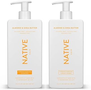 Native Shampoo and Conditioner Contain Naturally Derived Ingredients| All Hair Type Color & Treated, Fine to Dry Damaged, Sulfate & Dye Free - Almond & Shea Butter, 16.5 fl oz each (2 pack)