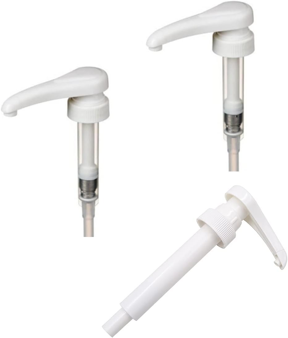 Adems Syrup Pumps for Simply, Davinci, Monin Plastic Bottle, Jordans for use on Many More See Description - White Pumps in Pack (3)