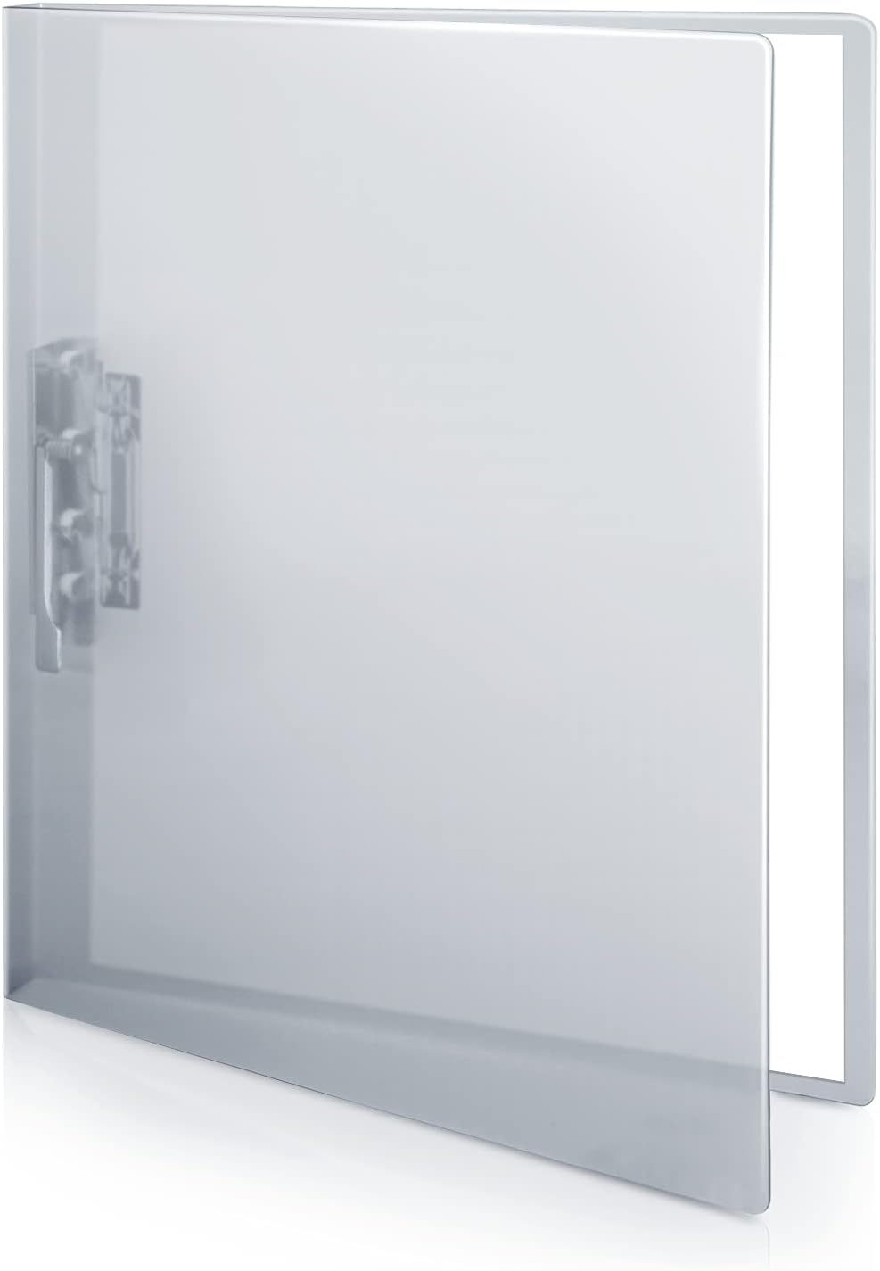 CRANBURY Punchless Clamp Binder (Dusky Gray), Ringless Binder Holds 100 Letter Size Pages, Documents, 8.5x11 Folder with Metal Clip for Home or Office, Transparent Acid-Free Poly