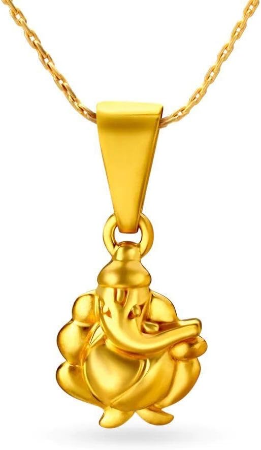 22K/18K Real Certified Fine Yellow Gold Unique Carved Mens Pendant