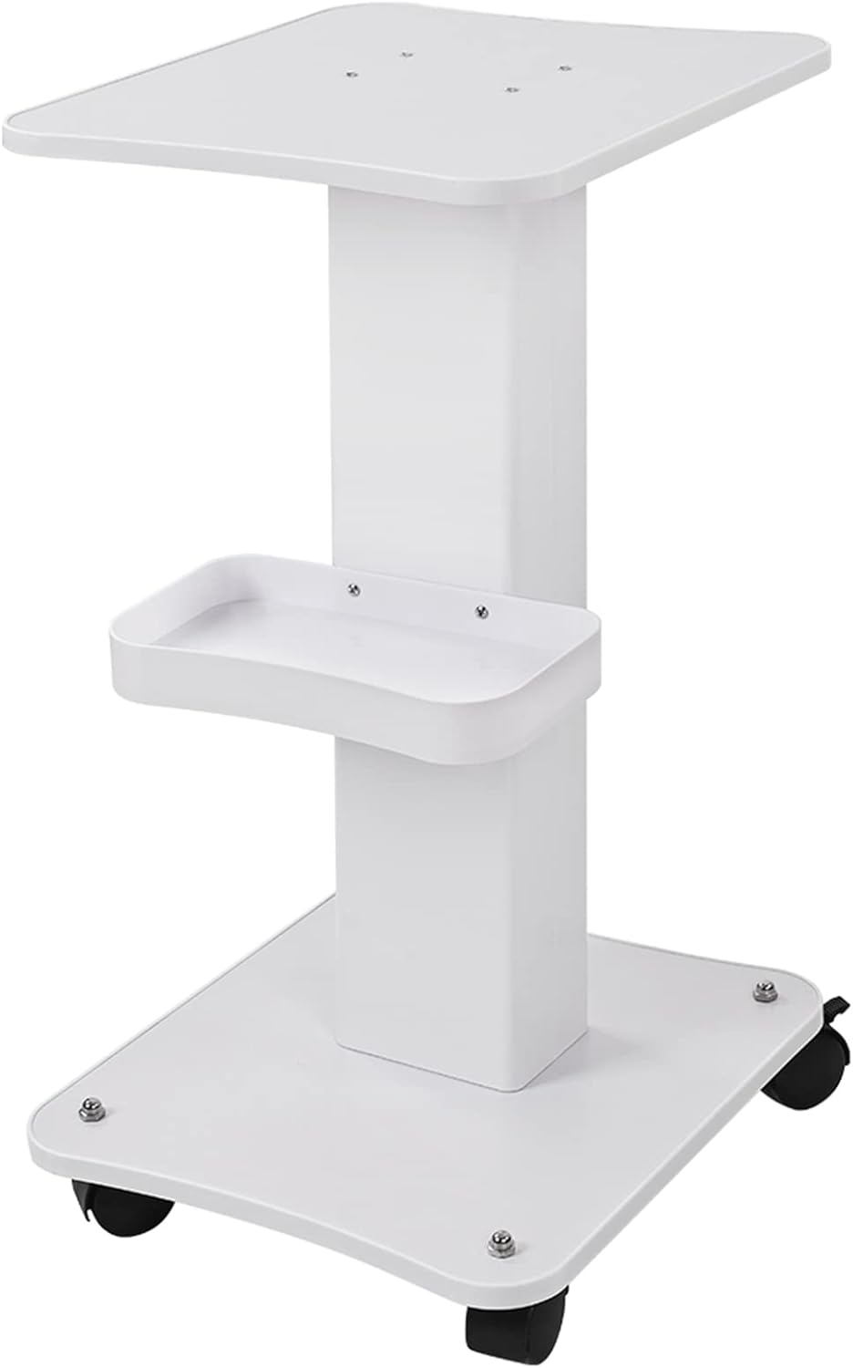 Beauty Trolley Cart with Wheels, 3 Tier Aluminum Beauty Rolling Cart, Hair Salon, Spa Salon, Vacuum Therapy Machine Trolley, Load 135lbs, 26.7 x 13.8 x 15 inch