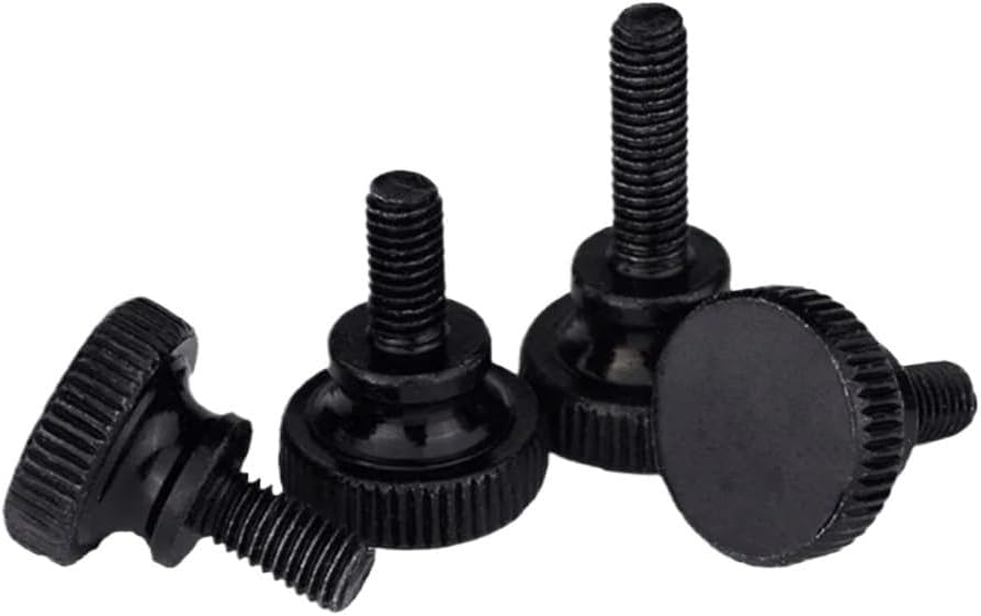 Yjin Store M3 M4 M5 M6 M8 M10 BG834 Black Carbon Steel Knurling Head Thumb Bolts High Step Head Hand Tighten Thumb Screws(M3x30mm 20pcs)