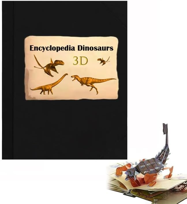 3D Encyclopedia Prehistorica Dinosaurs, Funny Interactive Pop-Up Dinos Book, Pop-Up Hardcover, Complete Illustrated Encyclopedia of Dinosaurs & Prehistoric Creatures, Gift for Dinosaur Lovers