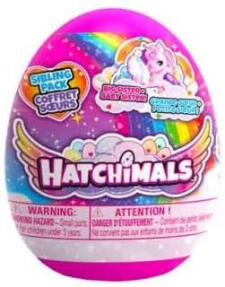 Hatchimals 6063124 Sibling Pack with 1 Big Kid, 1 Baby Character and Reusable Egg Hatchimals Collectibles,