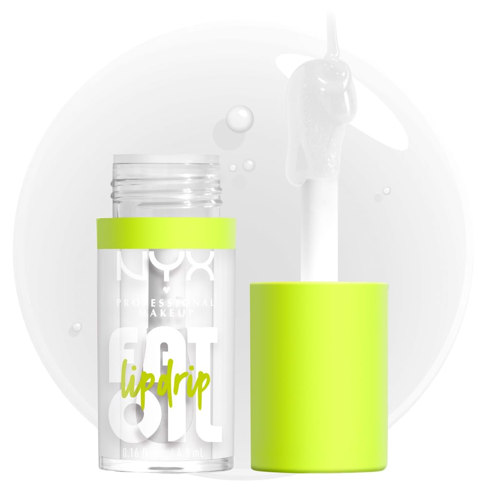 NYX PROFESSIONAL MAKEUP Fat Oil Lip Drip, Moisturizing, Shiny and Vegan Tinted Gloss - My Main (Clear)