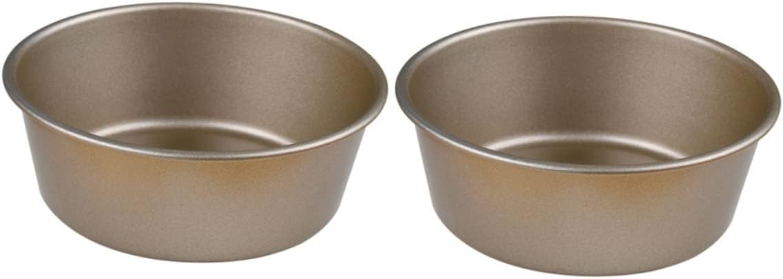 GLEAVI 2PCS Non Stick Round Cheesecake Pans Versatile Baking Molds for Puddings Burgers and Breads for Home Baking and DIY Desserts