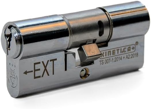 UAP Kinetica+ K4 3* Kitemarked Double Key Euro Cylinder Door Lock - Unparalleled Home Security & Safety System - With Bio Key, 6-Pin, Anti-Bump, Anti-Drill (90mm 40EX-10-40 (45EX/45) (Polished Chrome)