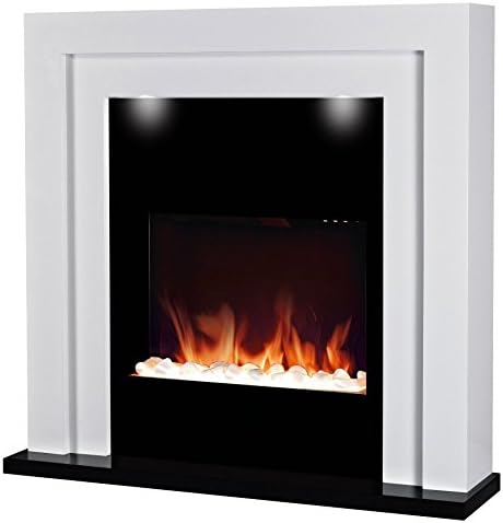 Chemin'Arte Hampton Electric Fireplace Flame Effect LED Fireplace 110 x 27 x 108 cm 2000 W Designed in France