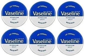 MM Vaseline Lip Therapy Petroleum Jelly Original 20g x 6 Tins | Soothing Lip Care | Moisturising & Protective Balm for Dry Lips | Free Skincare Sample Included