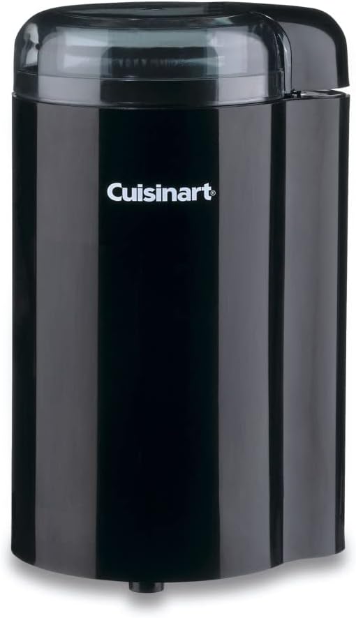 Cuisinart DCG-20BKN Coffee Grinder, On/Off Switch With Safety Interlock, Stainless Steel Blades and Easy-to-Clean Bowl with Lid, 2.5oz/70g Capacity – Enough for 12 Cups, Black