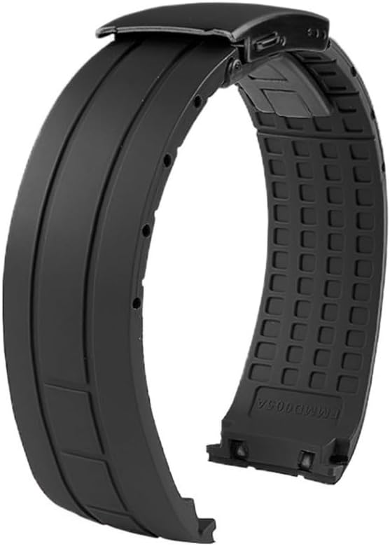 dongriuk Curved End Rubber Watch Strap for MIDO watchband Men Wrist Bracelet with Folding buckle for Tissot Seastar T120.407