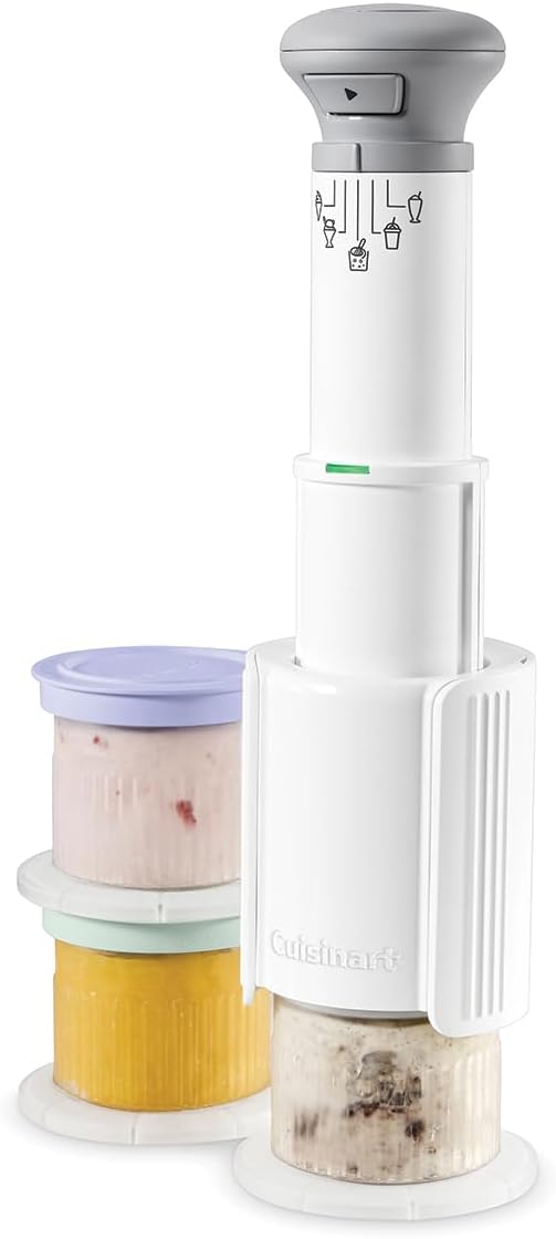 Cuisinart Freeze Wand® Ice Cream Maker | Includes 3 x 240ml dessert pots | 5 presets: Ice Cream, Sorbet, Milkshake, Slushie, Mixins | high-protein, dairy-free, vegan, low calorie