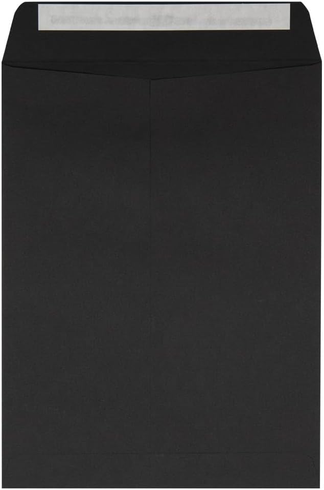 LUXPaper 9 x 12 Open End Envelopes | Peel & Press | Midnight Black | 80lb. Text | 50 Qty