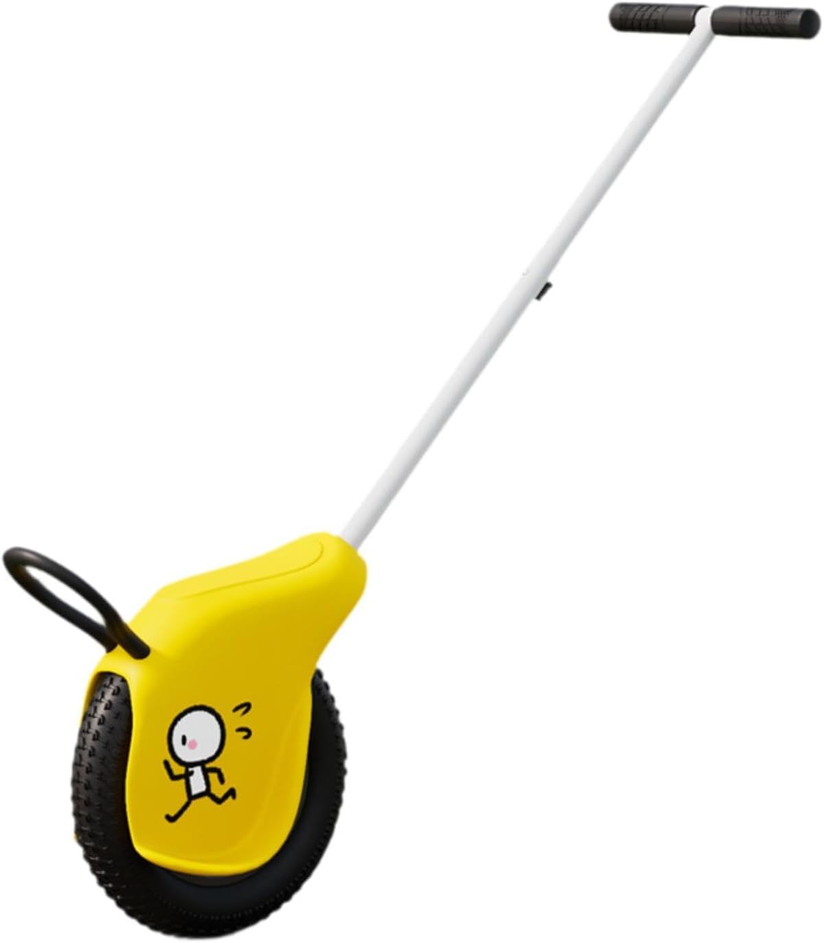 Kids Push Unicycle, 12 Inch Single Wheel for Toddlers Boys Girls, Detachable Small Skidproof Wheel, Yellow