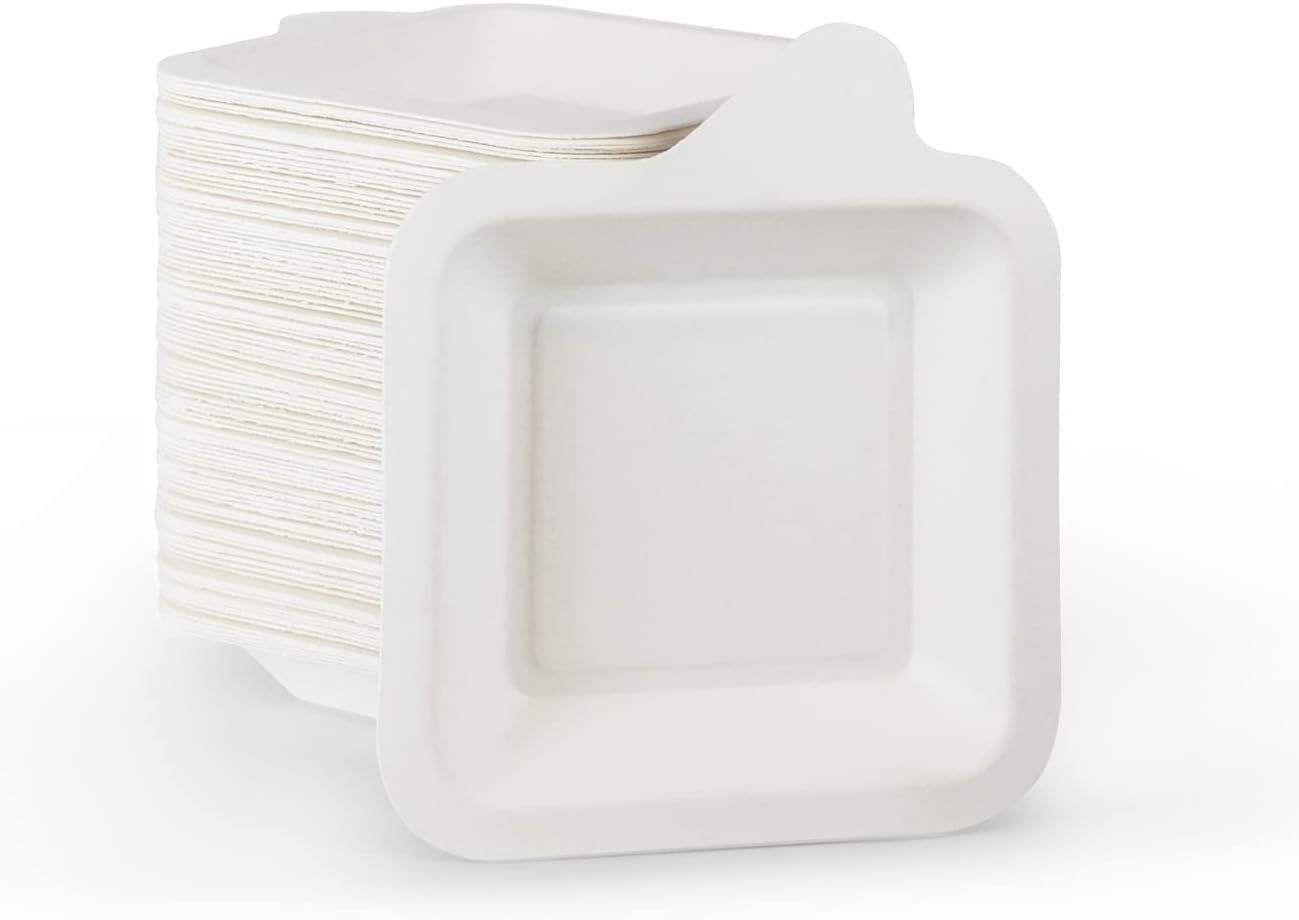 Upper Midland Products Small Paper Plates 4 Inch - 4 Inch Paper Dessert Plates Biodegradable | White (White - 100)