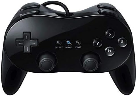 OSTENT Wired Classic Controller Pro Gamepad Joystick for Nintendo Wii Remote Console Video Game Color Black