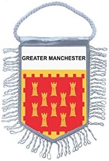 Akachafactory Mini banner flag pennant window mirror cars country banner greater manchester