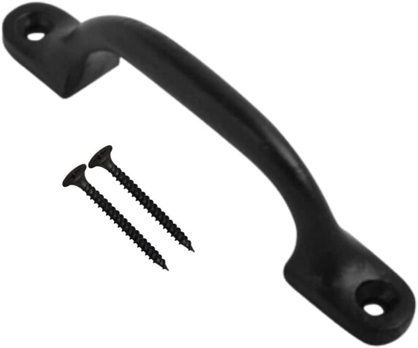 Black Door Bows Pull Handles 4 Inch Sliding Barn Door Handle Retro Bow Shaped Garden Gate Garage Shed Cabinets Door Grab Handles with Screws Pack of 1