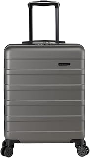 Anode 44L 55x40x20cm (22x16x8inch) Carry On Hand Luggage Suitcase - Lightweight, Hard Shell, 4 Wheels, Smart USB Port, 3 Digit Combination Lock (Graphite)