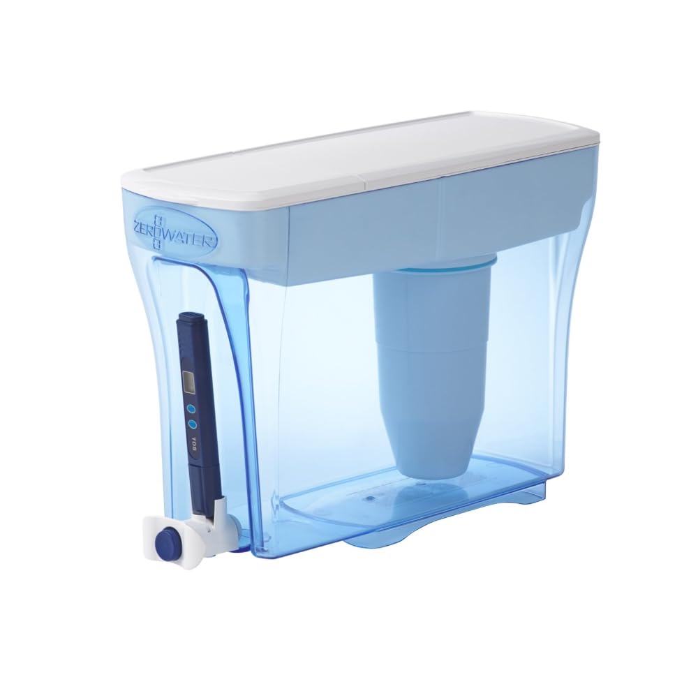 ZeroWater 23-Cup Dispenser Ready-Pour 5-Stage Water Filter with 0 TDS Water Filter – IAPMO Certified to Reduce Lead, Chromium, and PFOA/PFOS