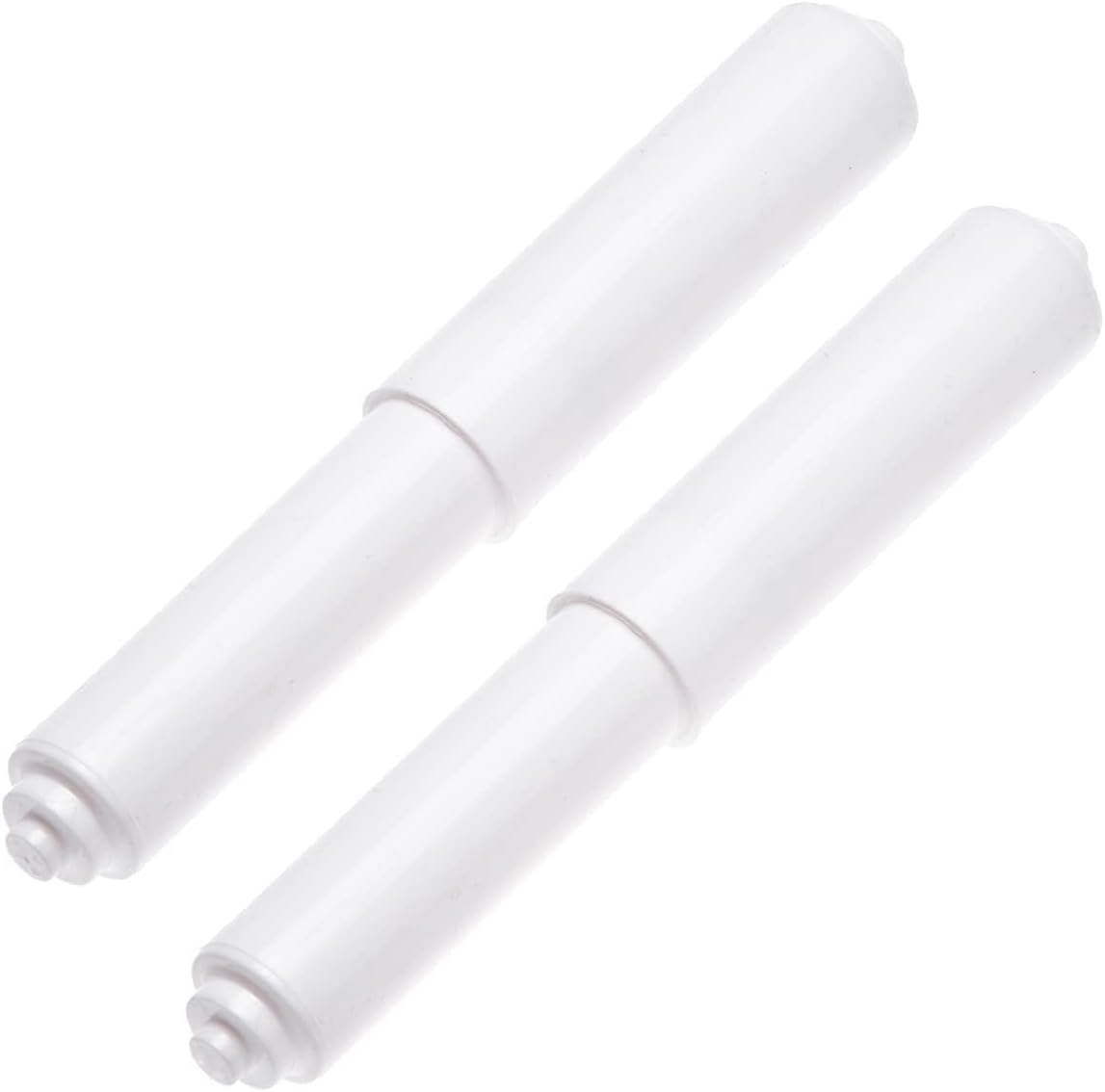 2 Pack - White Toilet Paper Holder Spring Loaded Roller Replacement Rod