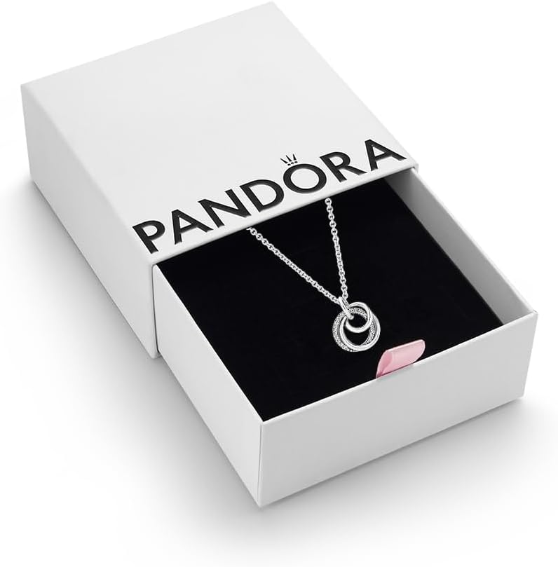 Pandora Moments Women's Sterling Silver Family Always Encircled Pendant Necklace