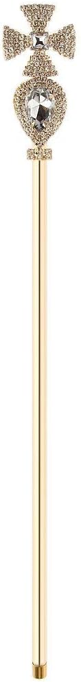 Inzopo Glitter Fairy Princess Queen Cross Crystal Wand Magic Royal Scepter Fancy Dress Costume Props Gold Silver 50 cm - gold, 50cm Gold