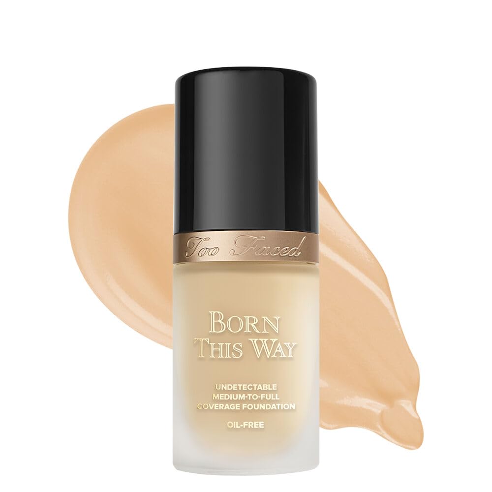 Too Faced Born This Way Natural Finish Longwear Liquid Foundation | Medium-To-Full Coverage | Hydrating + Oil Free, 1.01 fl. oz.