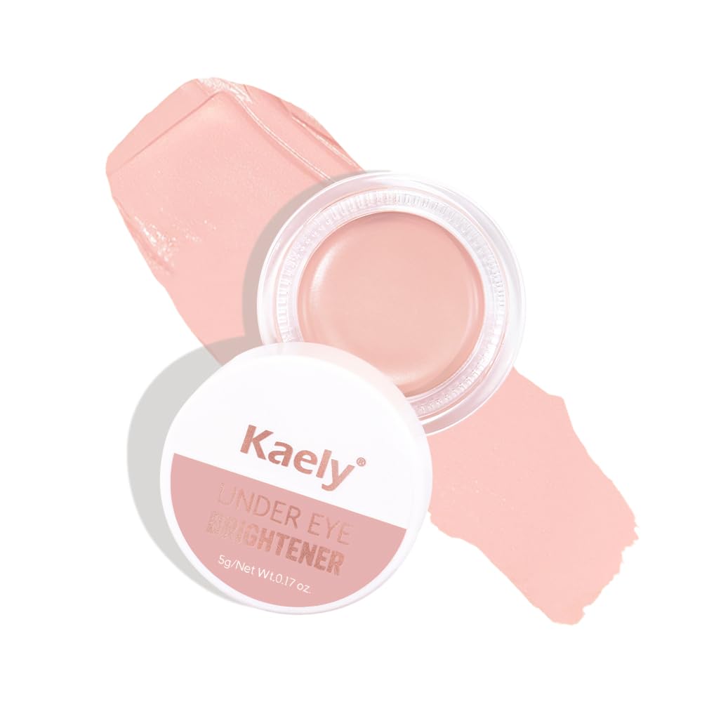 Kaely Under Eye Brightener, Under Eye Concealer for Older Women, Color Correcting Pot Concealer for Dark Circles Brighten Makeup, corrector de ojeras, Vegan & Cruelty-Free, 01 Light Rose Shimmer