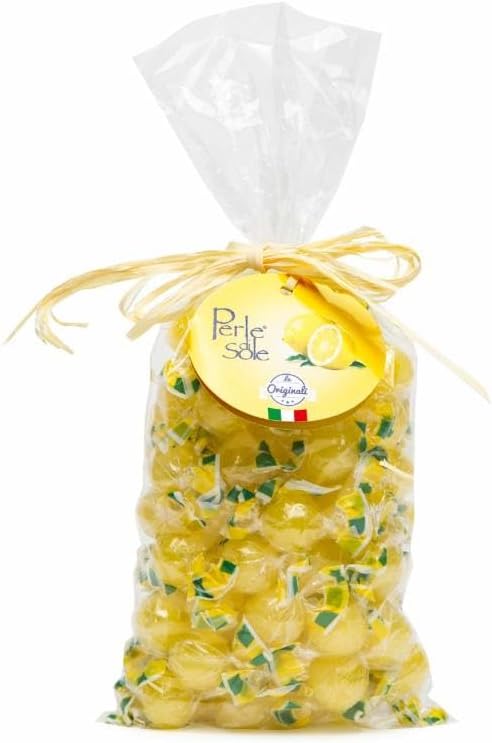 Perle di Sole Lemon Flavoured Hard Sweets 500g Filled with Sparkling Powder